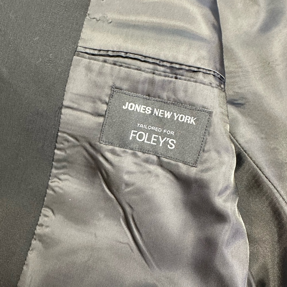 Jones New York Wool Blazer Men’s 46L Black 3 Button Classic Sport Coat Foley’s - Picture 8 of 11